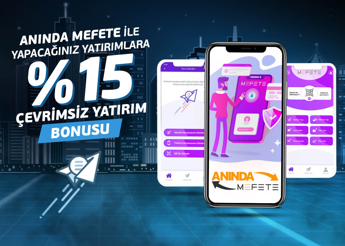 %15 Çevrimsiz Anında MEFETE Yatırım Bonusu