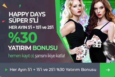 Her Ayın 5’ - 15’ - 25’i %30 Özel Yatırım Bonusu!
