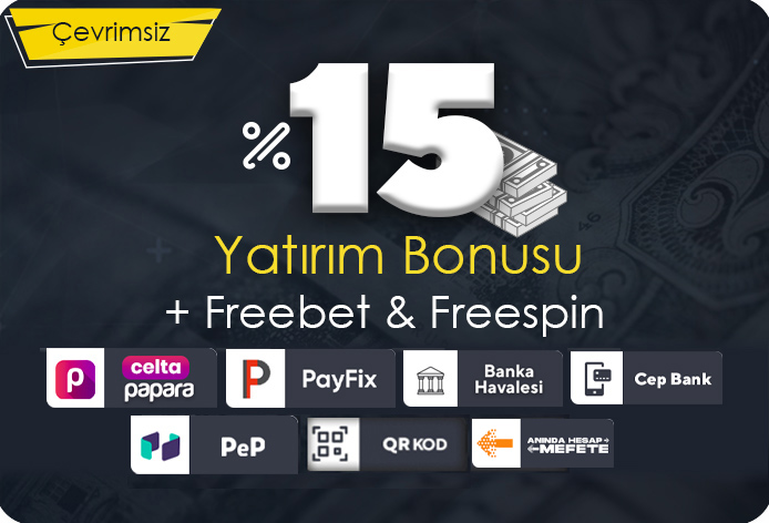 %15 Çevrimsiz Yatırım Bonusu