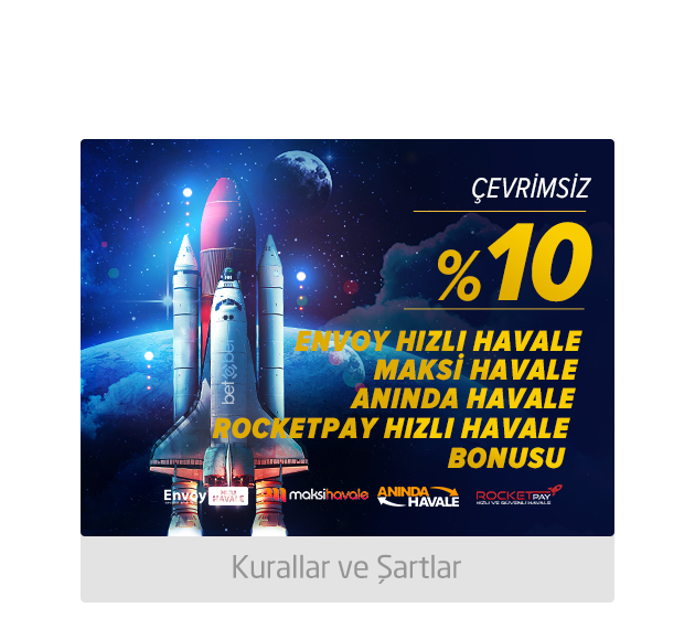 %10 Çevrimsiz Envoy - Hızlı Havale - Anında Havale - RocketPay Hızlı Havale Yatırım Bonusu 500TL
